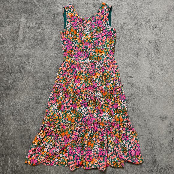 J.CREW Dresses & Skirts - J.Crew Tiered Sleeveless Midi Dress Micro Meadow Floral Flower Garden Boho XXSP